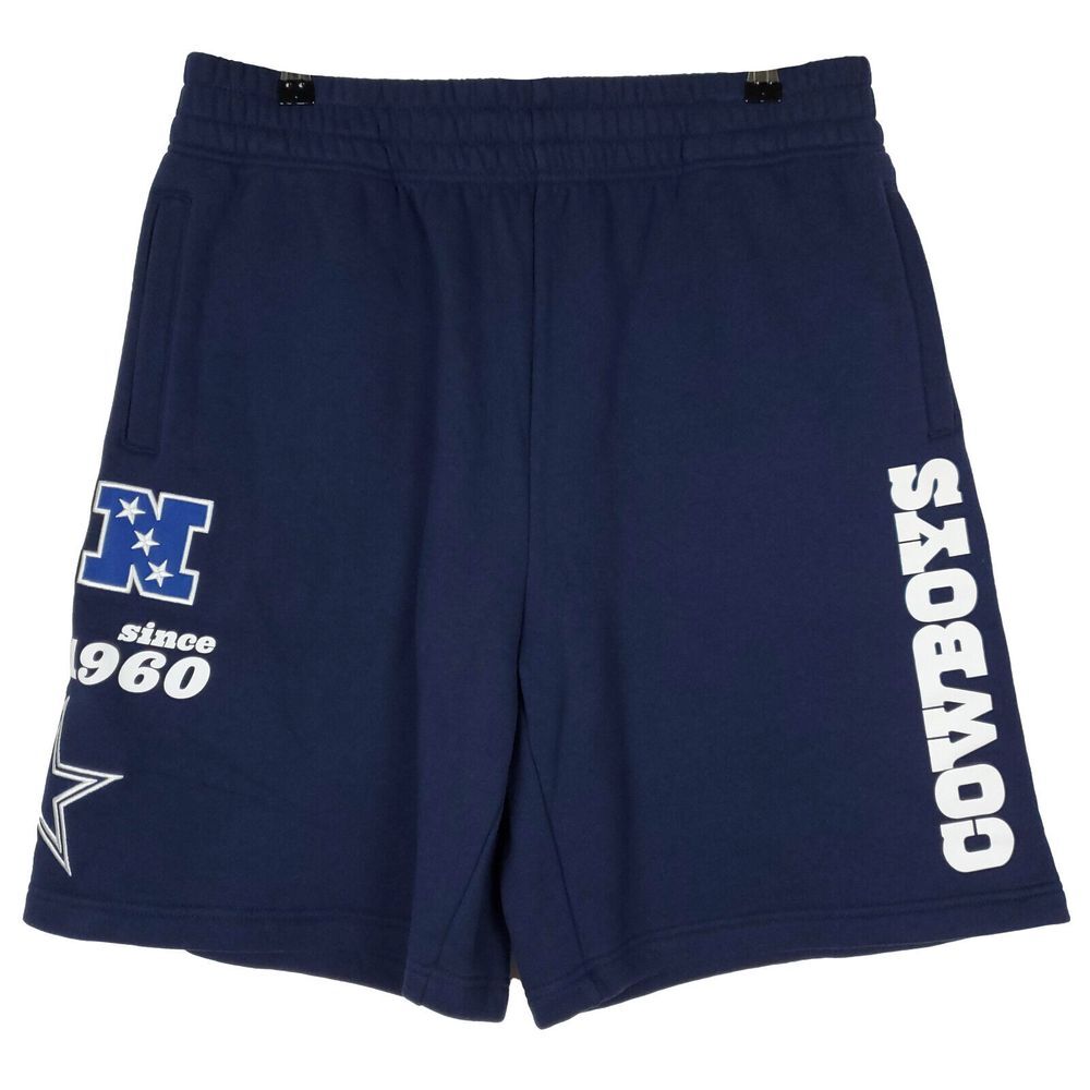 Dallas Cowboys Mitchell & Ness NFL L Large Fleece Shorts Team Origins Navy NWT
